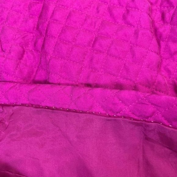 Vintage 90s silk quilted skirt. 1990s magenta pink statement skirt. waist 29" - Picture 6 of 7